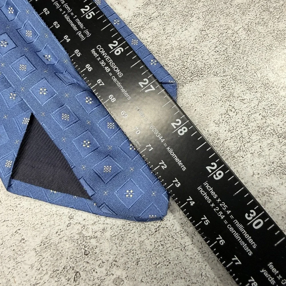 Tie Rack 100%‎ Silk Tie Mens OS Blue Geometric Made In Italy Necktie 58x3.75